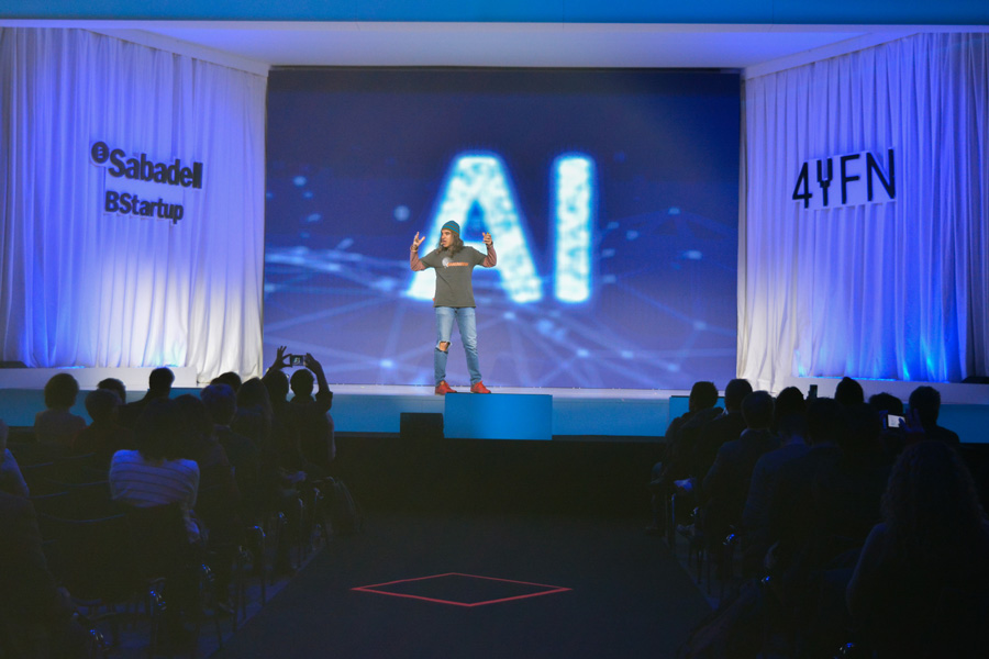 Chema Alonso, CDO of Telefónica, during the 'Net for Dev' speech at 4YFN