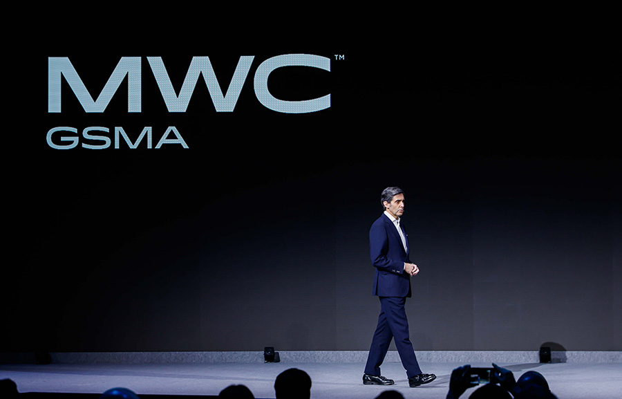 Telefónica and GSMA Chairman, José María Álvarez-Pallete, speaking at the opening session of the MWC23