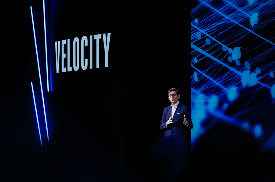 Telefónica and GSMA Chairman, José María Álvarez-Pallete, speaking at the opening session of the MWC23