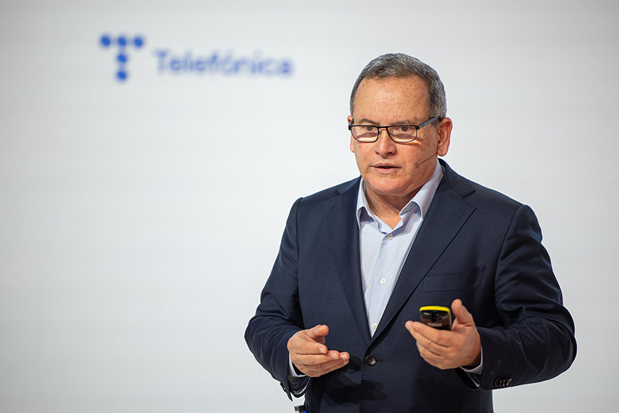 Eduardo Navarro, Director Global of Corporate Affairs and Sustainability of Telefónica, at an Agora session