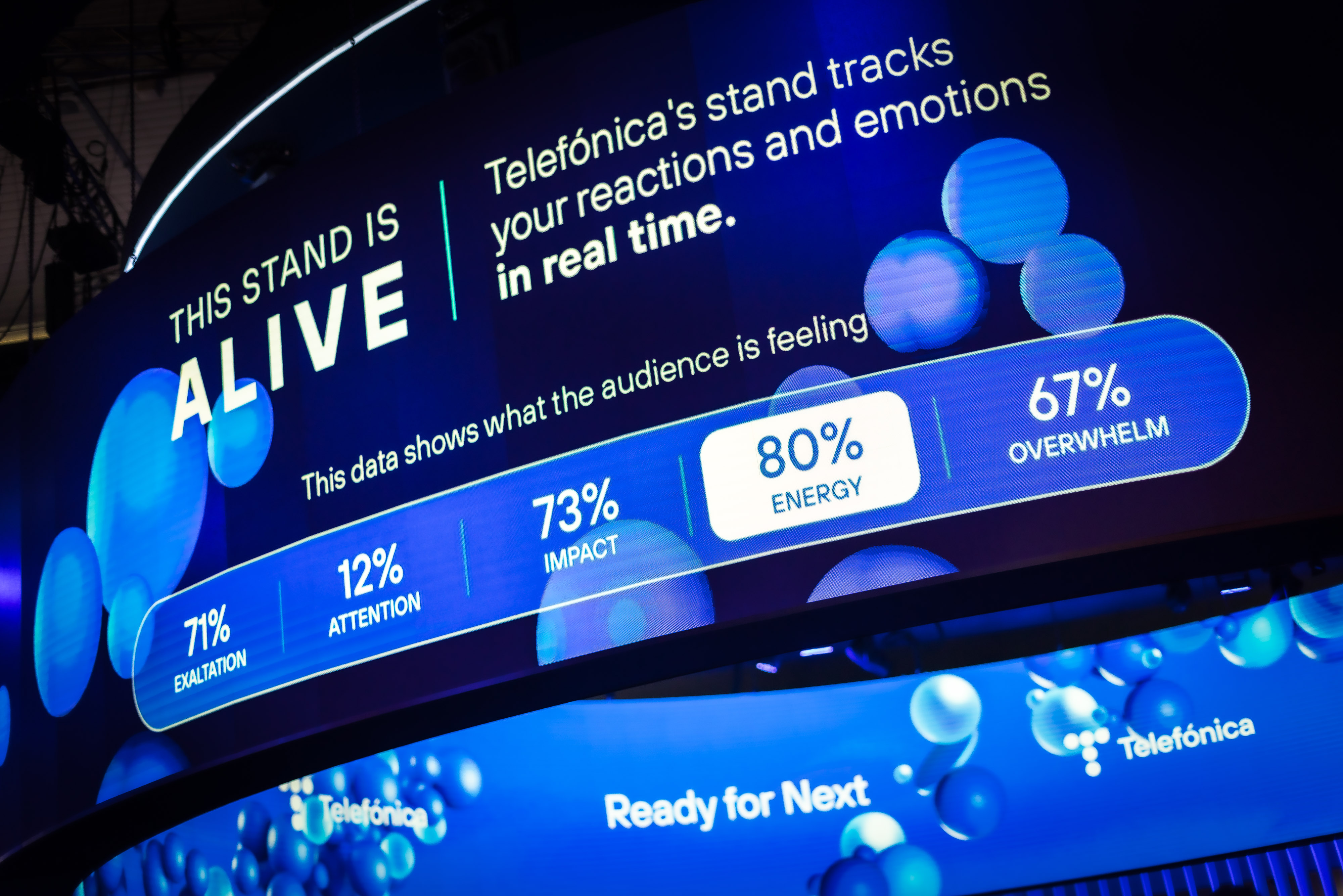 Telefónica brings “The Code” to its stand at MWC26, an emotional measurement system that converts audience interaction into digital art.