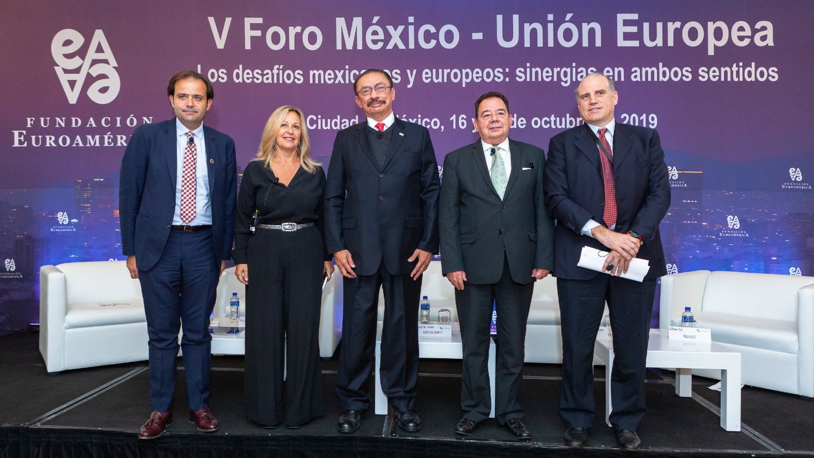 Official photo: Celestino Ramírez, Trinidad Jiménez, Cedric Iván Escalante, Max Zurita  y Alberto Bello 