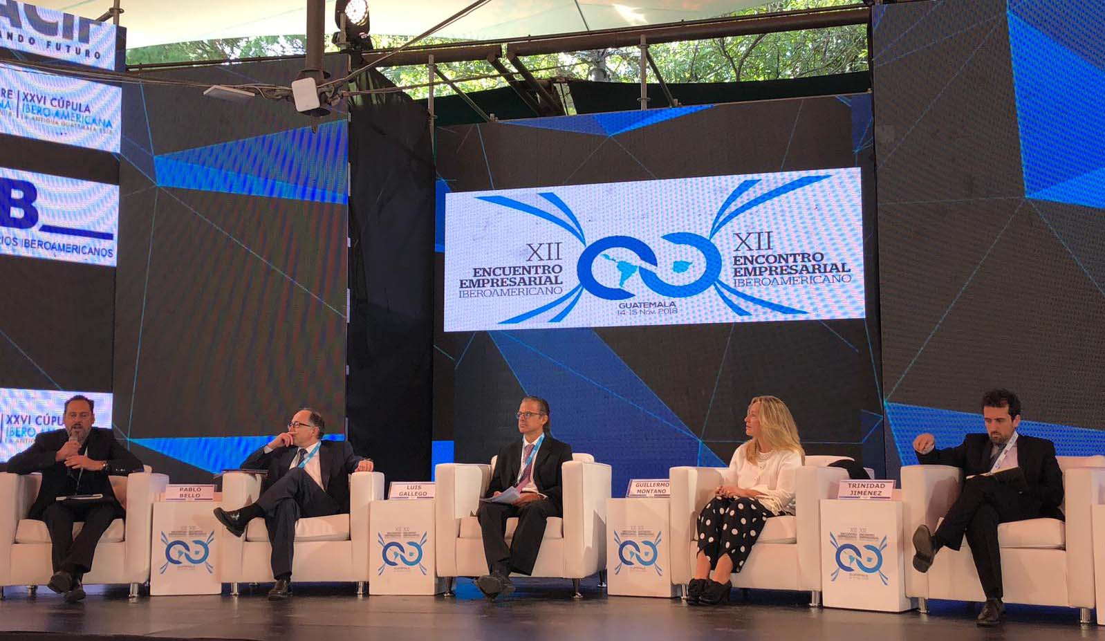 Trinidad Jimenez during her intervention at Guatemala's Business Forum 