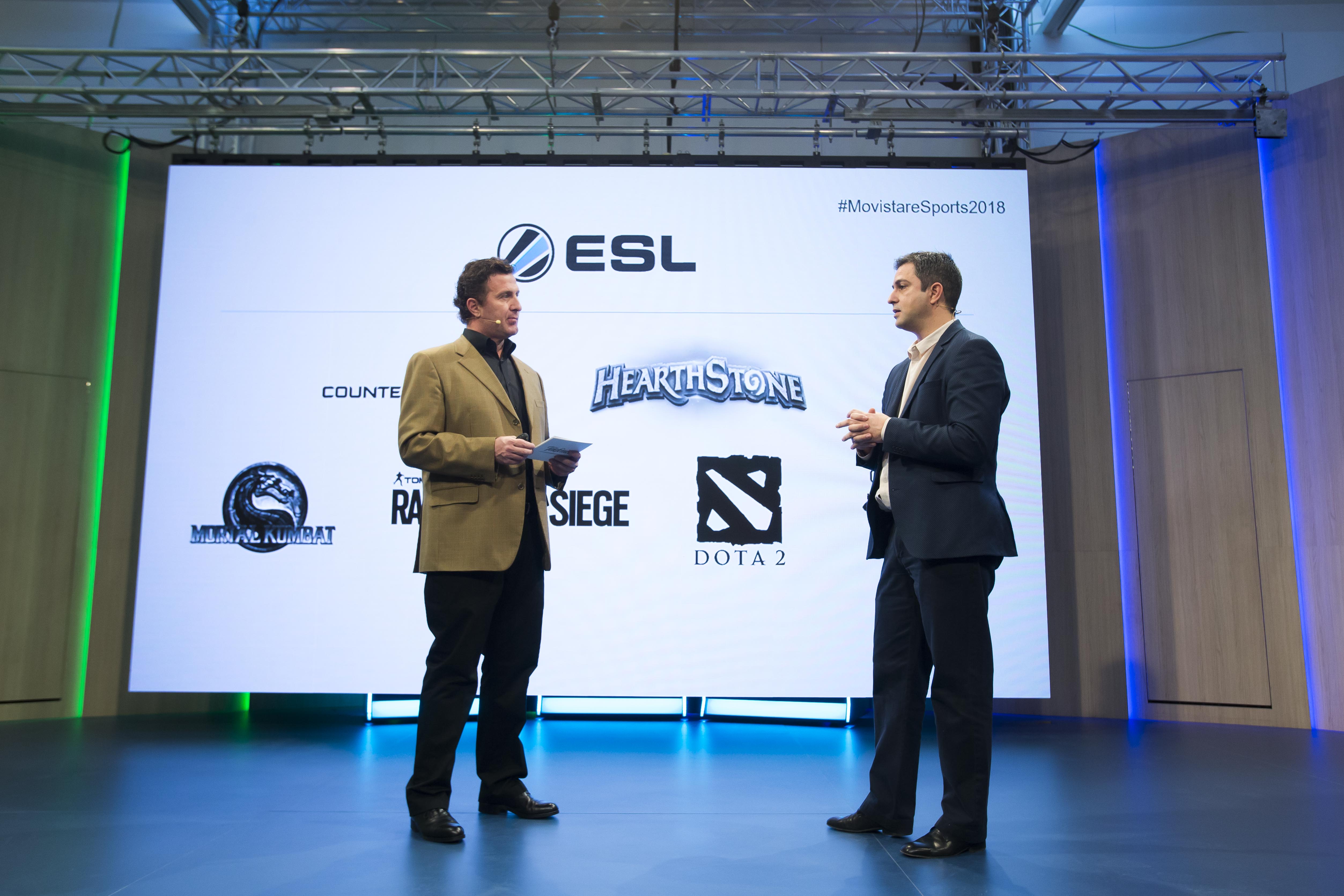 From left to right: Dante Cacciatore, Director of Communications, Brand, and Customer Experience at Telefónica España, and Manuel Moreno, Managing Director Spain & Latam at ESL