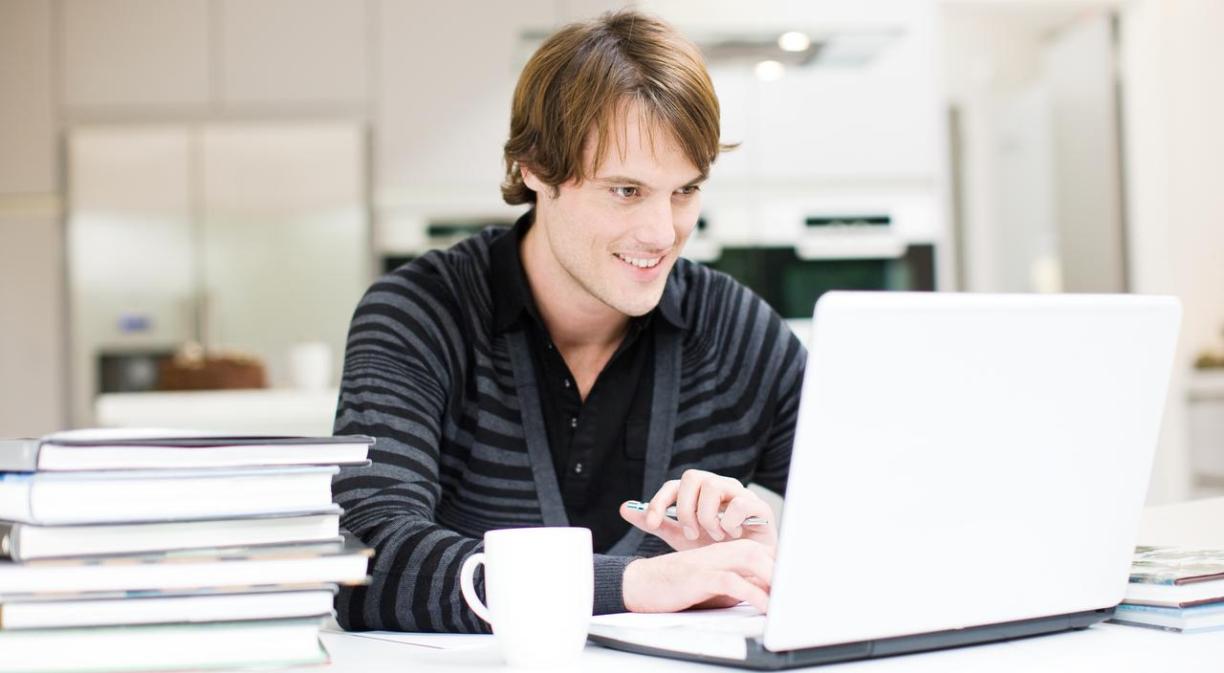 Man working with laptop