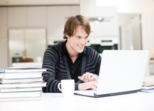 Man working with laptop