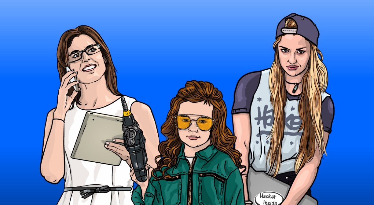 Illustration of STEM girls