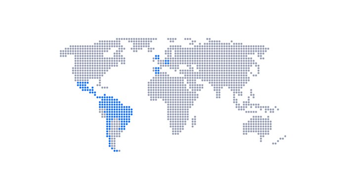 Worlwide map with regions we operate