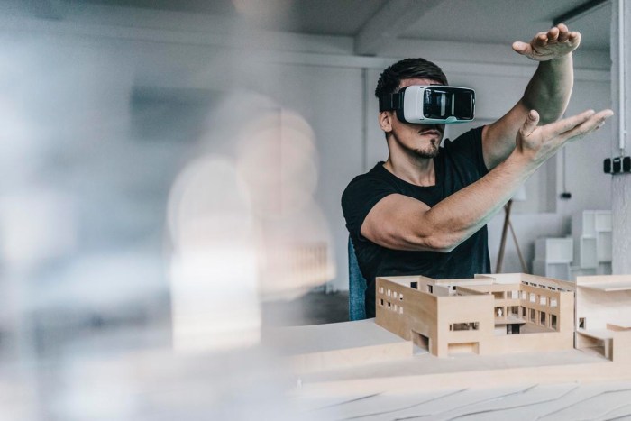 Man wearing VR googles