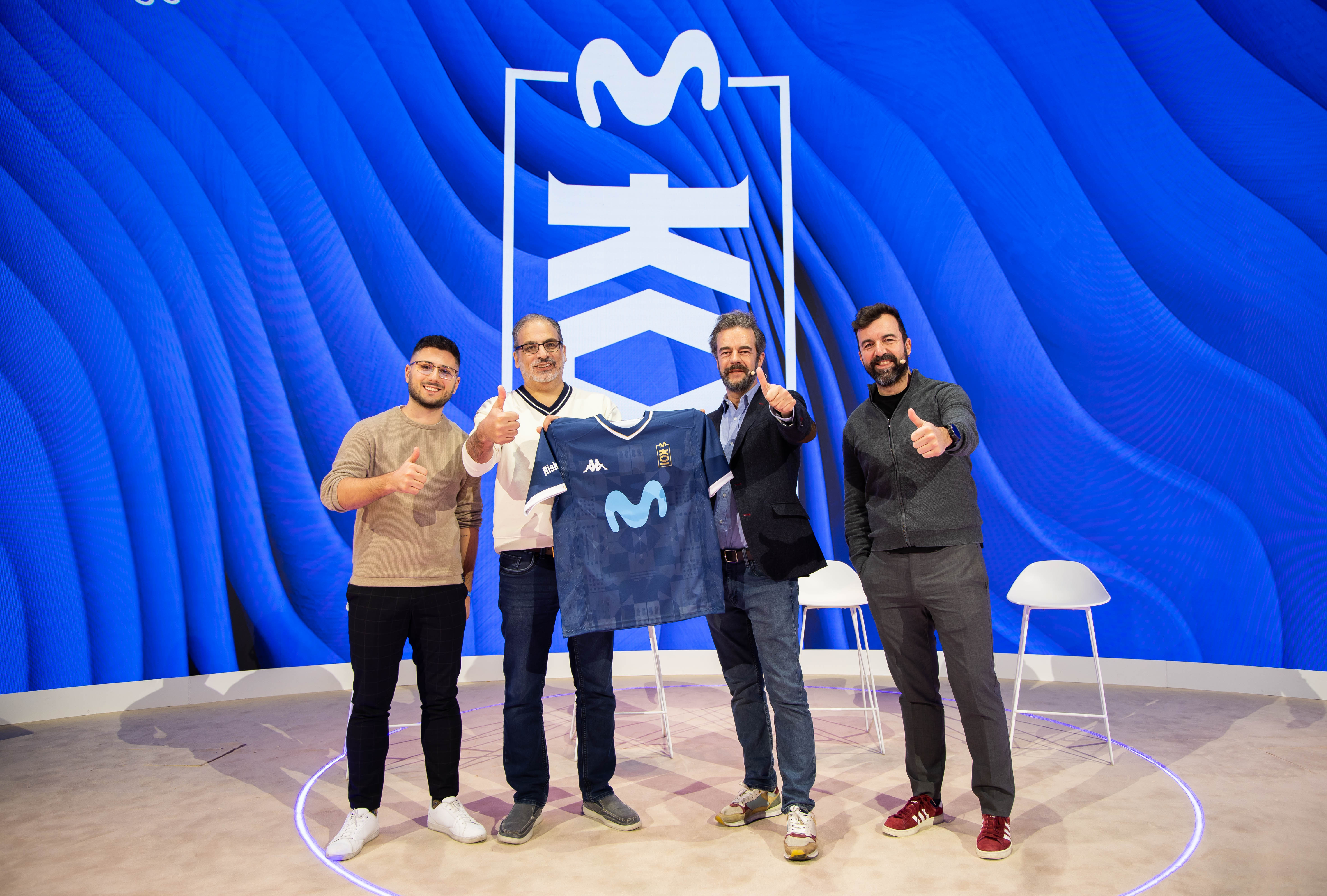 From left to right: Luis Filgueira, Sports Manager of Movistar KOI; Adam Adamou, Co-founder and CEO of OverActive Media; Aitor Goyenechea, Director of  Advertising, Brand and Sponsorship of Movistar, and Fernando Piquer, Chief Strategy Officer of OverActive Media.