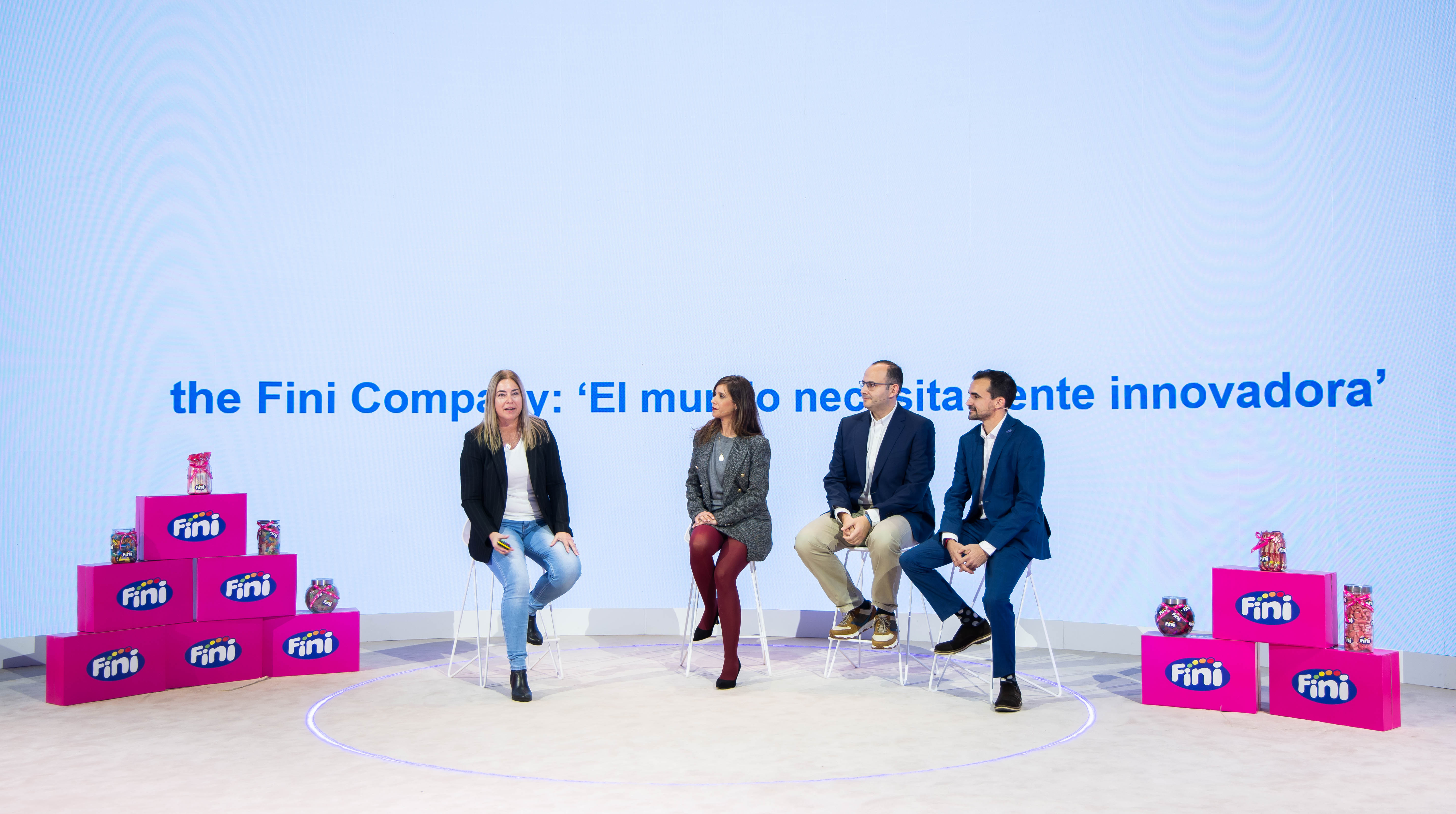  from left to right: Begoña Goicoechea, Sales Manager at Telefónica España; Rocío Rodríguez de Vera, EMEA Human Resources Manager of the Fini Company;  José María Escribano, EMEA  IT Manager of the Fini Company, y Dario Cesena, CEO of Geprom part of Telefónica Tech. 