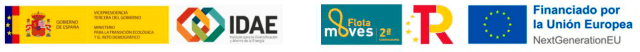 Logos Gobierno España; Flota Moves; Plan de Recuperación, Transformación y Resiliencia; NextGenerationEU Funds