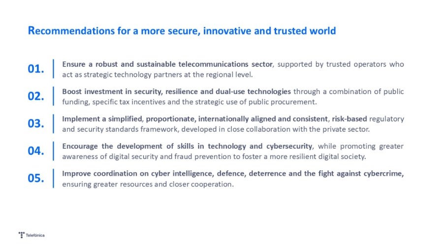 Recommendations fro a more secure, innovative and trusted world