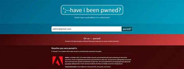 In 2013, Adobe suffered an attack that leaked 153M accounts, compromising email and passwords.