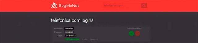 “Shared” user to access telefonica.com website
