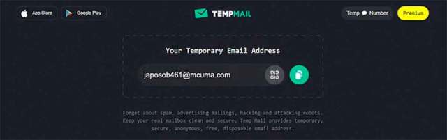 Temporary email to use wherever you want to sign up