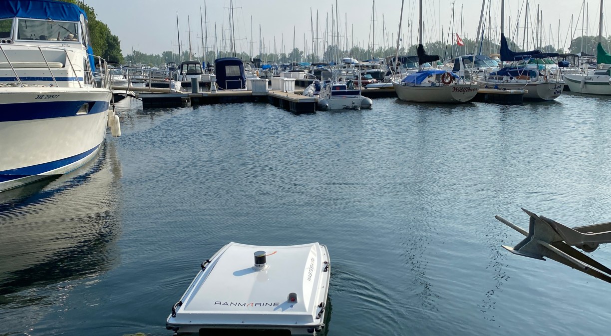 Aquatic dron in a port