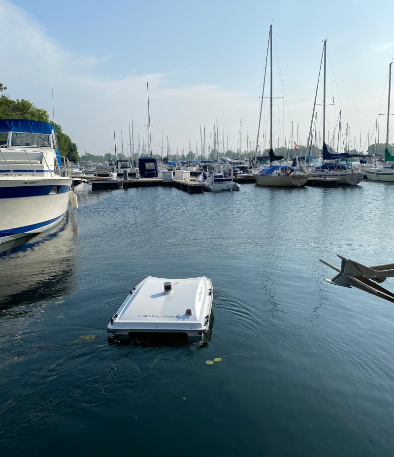 Aquatic dron in a port