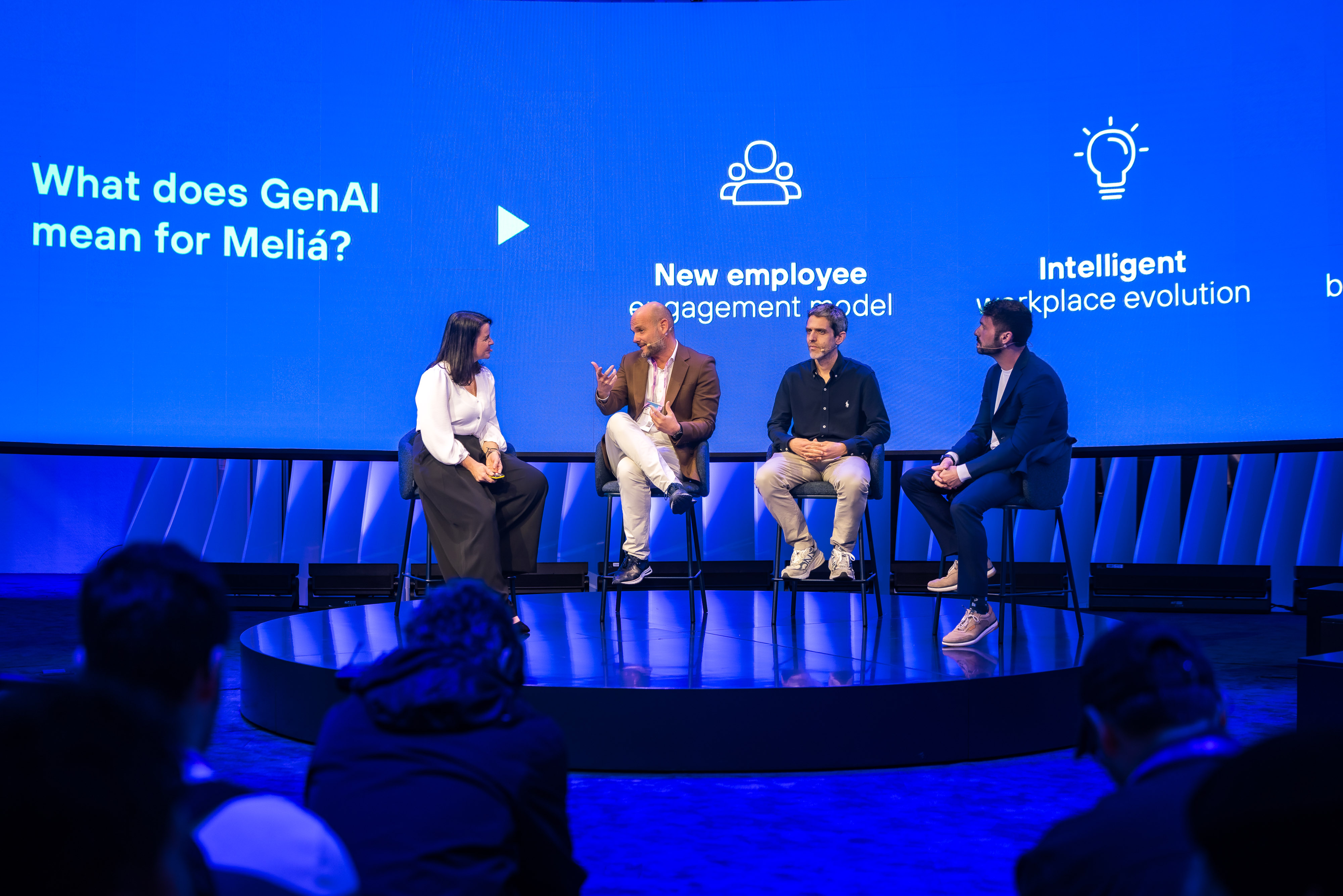 El Ágora de Telefónica ha acogido una sesión sobre GenIA, la plataforma de IA generativa de workplace de Telefónica, se convierte en el cerebro cognitivo del puesto de trabajo. Moderada por Belén Espejo, Head of Workplace Business Development de Telefónica España, han participado Antonio Báez, CIO Meliá Hotels International; Jose Merinero, Head of Workplace IT Management, Prosegur, y Alberto Navascués Benito, AI Solutions Expert, Workplace Competence Center de Telefónica España.