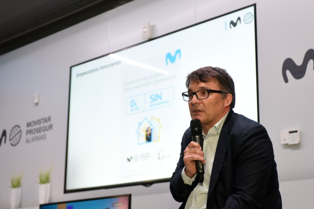 Enrique García, CEO de Movistar Prosegur Alarmas, durante la presentación
