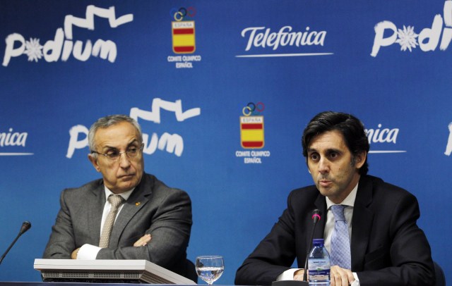 El presidente del COE, Alejandro Blanco, y el consejero delegado de Telefónica, José María Álvarez-Pallete