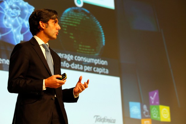 En la imagen el presidente y consejero de Telefónica, José María Álvarez-Pallete, durante su intervención en el 'Industry Analyst Day'.