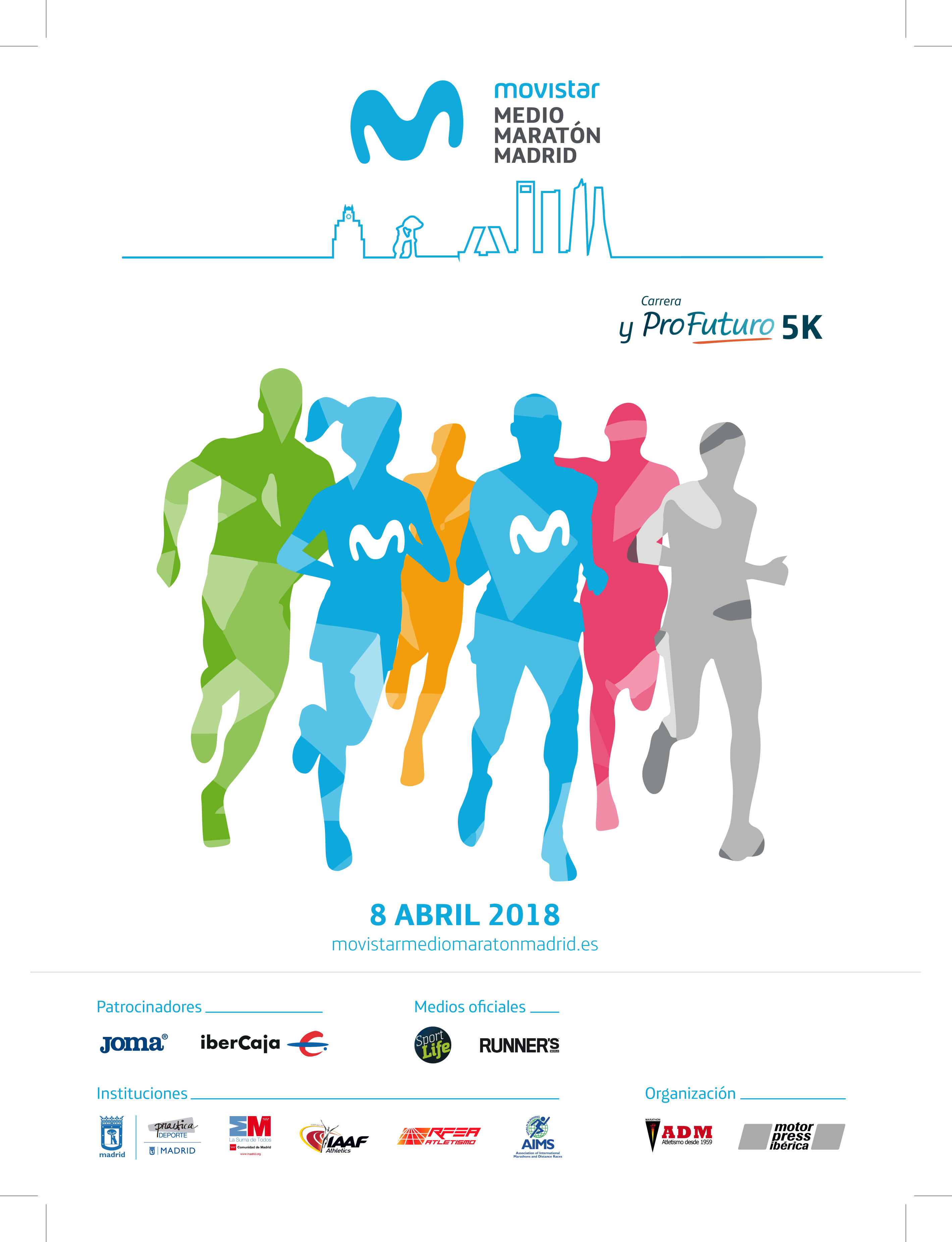 Cartel del Movistar Medio Maratón 2018 de Madrid