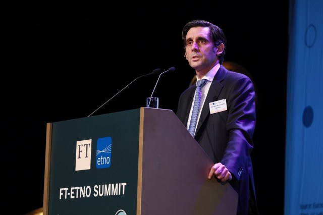 El presidente ejecutivo de Telefónica, José María Álvarez-Pallete, en la edición 2018 del encuentro “FT-ETNO Summit”