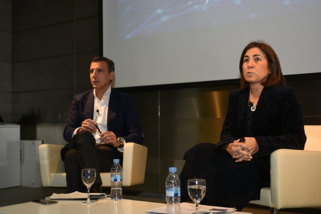 José Cerdán, CEO de Telefónica Business Solutions, y María Jesús Almazor, consejera delegada de Telefónica España.