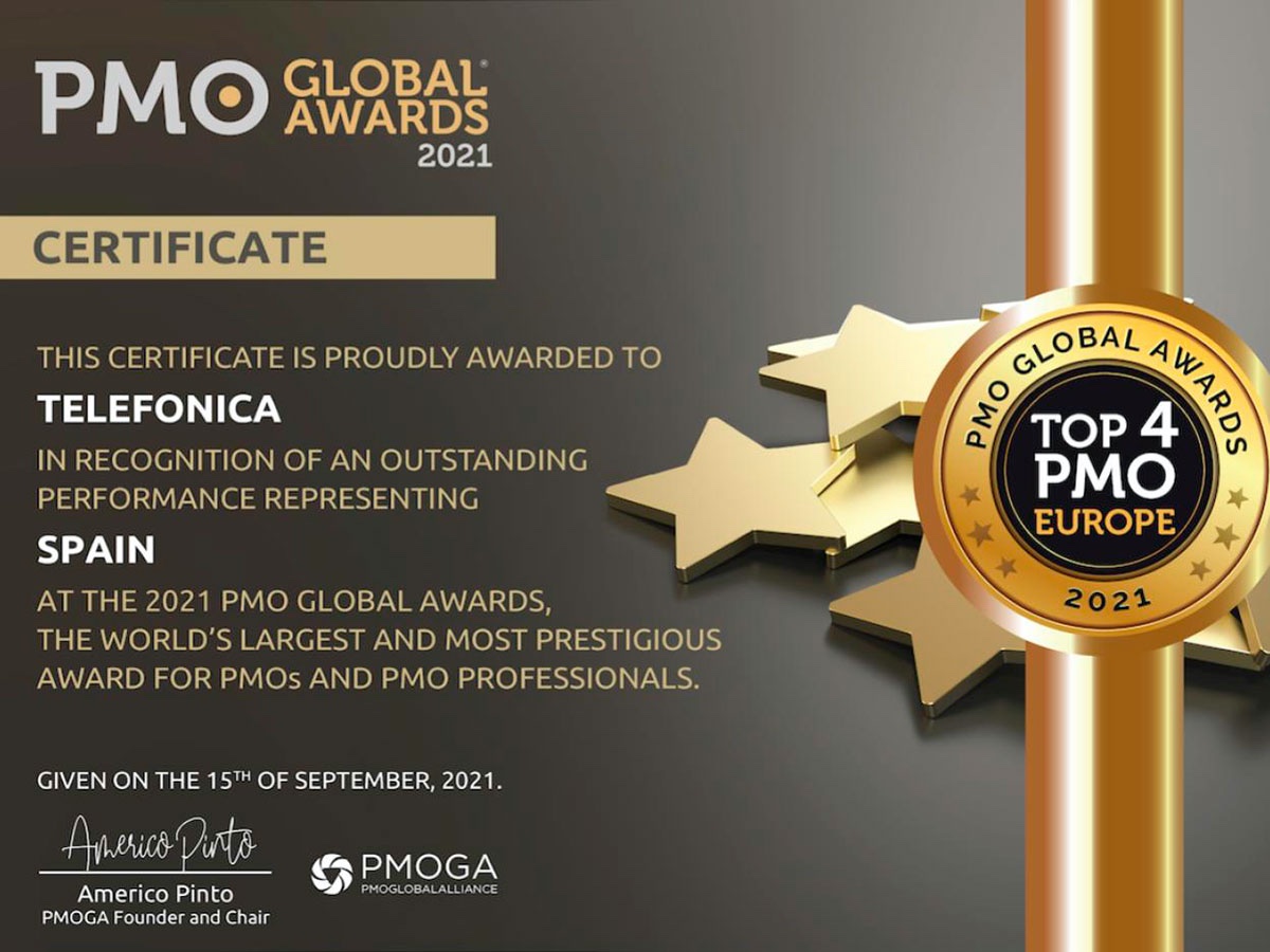 Certificado PMO Global Awards 2021