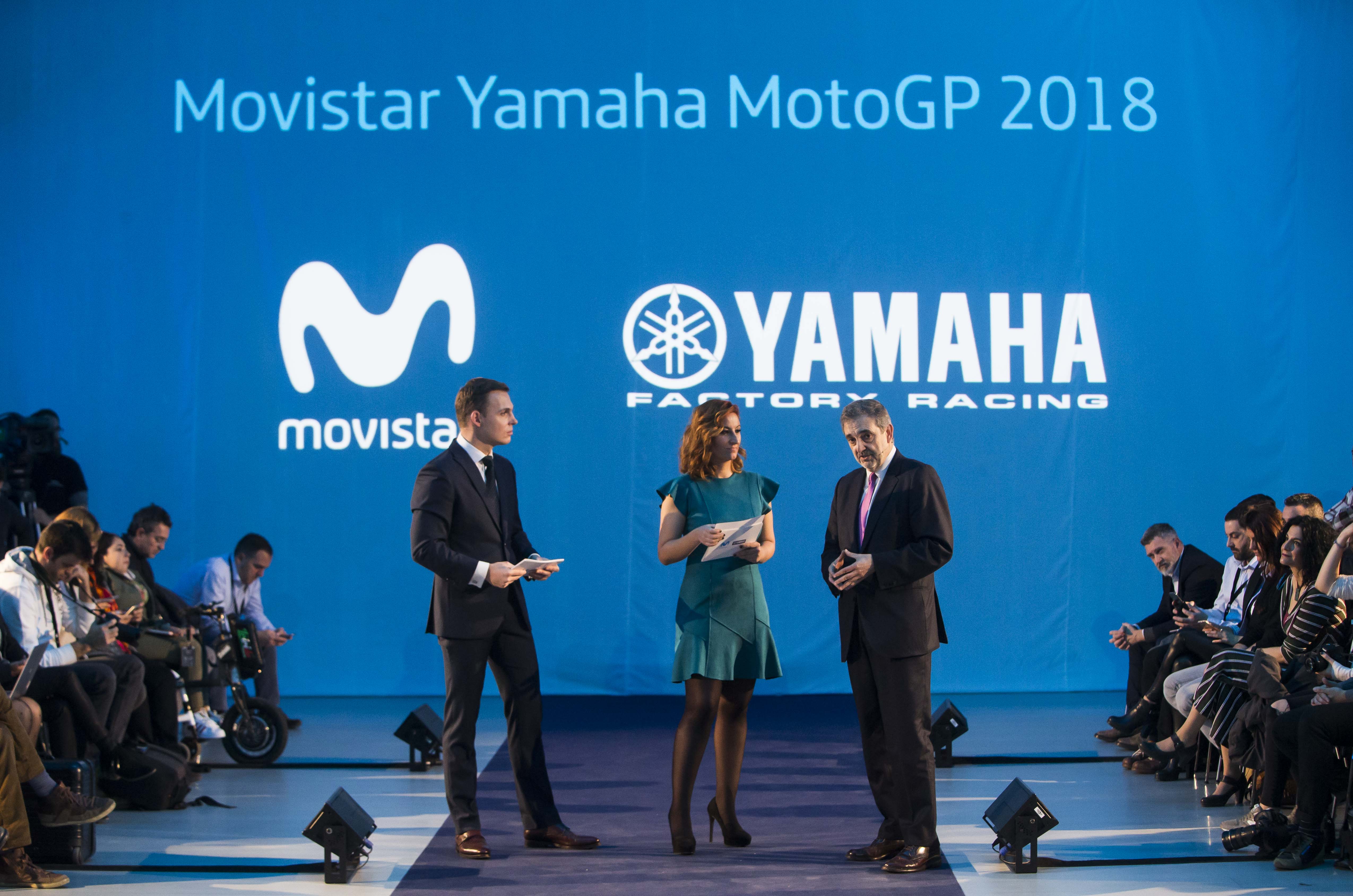 Luis Miguel Gilpérez, CEO of Telefónica España, during the presentation Movistar Yamaha MotoGP line-up for the 2018 season