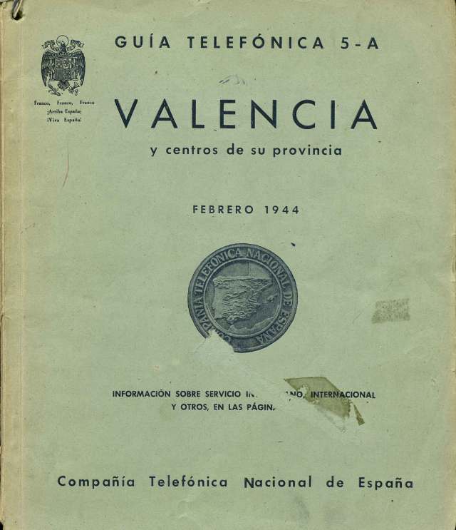 Guía telefónica Valencia 1946