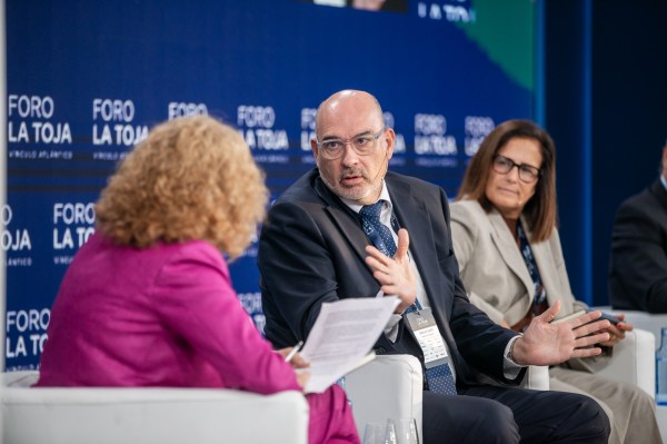 Emilio Gayo, consejero delegado de Telefónica, durante su intervención en el Foro La Toja